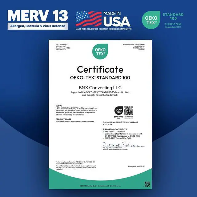 Alt view image 6 of 7 - TruFilter 20x20x1 MERV 13 (4-Pack) AC Furnace Air Filter - MADE IN USA - Electrostatic Pleated Air Conditioner HVAC AC Furnace Filters - Removes Pollen, Mold, Bacteria, Smoke
