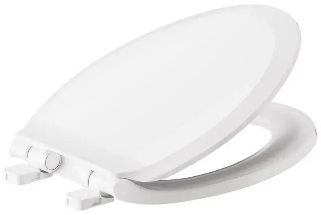Main image of Transitional Elongated Toilet Seat, Soft Close, White | Slow Close Toilet Seat: Includes Bottom Mount Hardware, Durable Solid Plastic, Easy Clean, Fits Elongated | 5503A00B.020