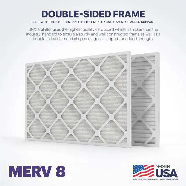 Alt view image 4 of 7 - TruFilter 20x30x1 Air Filter MERV 8 (4-Pack) - MADE IN USA Dust & Pet Defense Electrostatic Pleated Air Conditioner HVAC AC Furnace Filters for Dust, Pet, Mold, Pollen MPR 600 700 & FPR 5