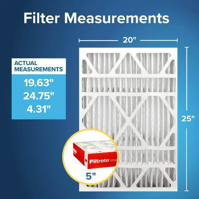 Alt view image 2 of 7 - 20x25x5 Air Filter MERV 11, MPR 1000 Micro Allergen Defense 2-Pack, Fits Lennox, AC Furnace HVAC Filters for Home, Pleated Electrostatic (Actual Size 19.63 x 24.75 x 4.31 in)