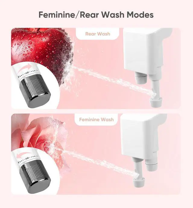 Alt view image 2 of 7 - Ultra-Slim Bidet Attachment, Posterior&Feminine Wash-(Retractable Dual Nozzles), Non-Electric Bidet Attachment for Toilet Seat, Adjustable Fresh Cold Water Pressure, Stainless Steel Inlet (DarkGray)