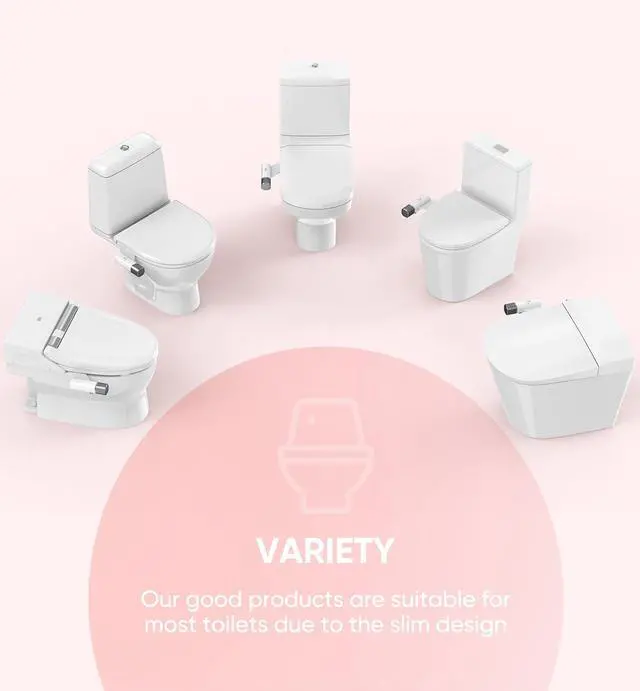 Alt view image 7 of 7 - Ultra-Slim Bidet Attachment, Posterior&Feminine Wash-(Retractable Dual Nozzles), Non-Electric Bidet Attachment for Toilet Seat, Adjustable Fresh Cold Water Pressure, Stainless Steel Inlet (DarkGray)