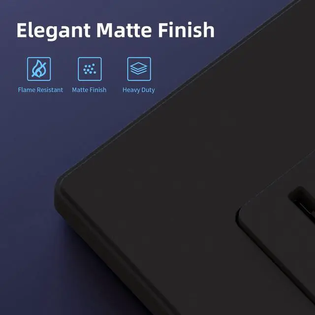 Alt view image 3 of 7 - Matte Black Standard Decorator Electrical Wall Receptacle Outlet, 15A 125V, 2 Pole 3 Wire, Non-Tamper Resistant, NEMA 5-15R, Self-Grounding, Wall Plate Included, UL Listed, 10 Pack
