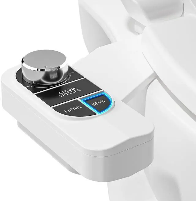 Main image of Non-Electric Bidet Attachment for Toilet Self-Cleaning Dual Nozzle (Frontal & Rear Wash), Adjustable Water Pressure, Fits Most Toilets, Easy Installation (Classic Black/Silver)