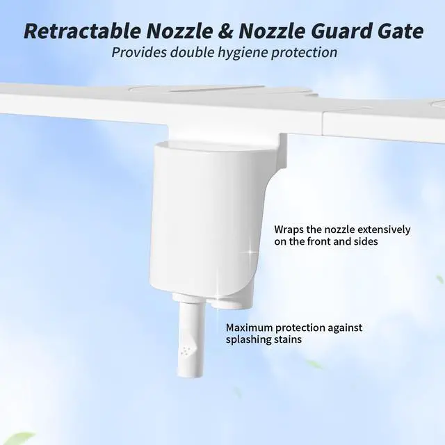 Alt view image 5 of 7 - Non-Electric Bidet Attachment for Toilet Self-Cleaning Dual Nozzle (Frontal & Rear Wash), Adjustable Water Pressure, Fits Most Toilets, Easy Installation (Classic Black/Silver)