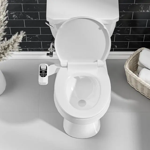 Alt view image 7 of 7 - Non-Electric Bidet Attachment for Toilet Self-Cleaning Dual Nozzle (Frontal & Rear Wash), Adjustable Water Pressure, Fits Most Toilets, Easy Installation (Classic Black/Silver)