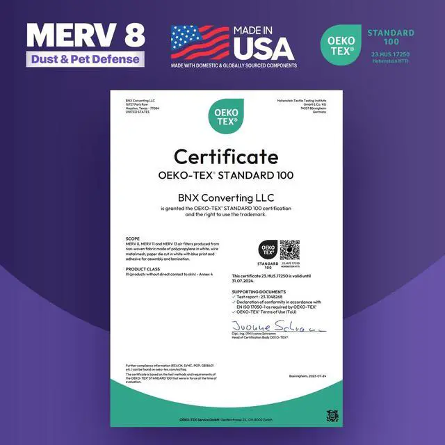 Alt view image 6 of 7 - TruFilter 14x18x1 Air Filter MERV 8 (6-Pack) - MADE IN USA Dust & Pet Defense Electrostatic Pleated Air Conditioner HVAC AC Furnace Filters for Dust, Pet, Mold, Pollen MPR 600 700 & FPR 5