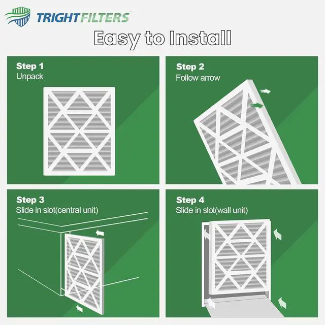 Alt view image 6 of 7 - 20x20x1 Air Filter 2 Pack, Durable MERV 8 Pleated Home HVAC AC Furnace Filters, Lightweight Compact Air Conditioner Filter Replacement