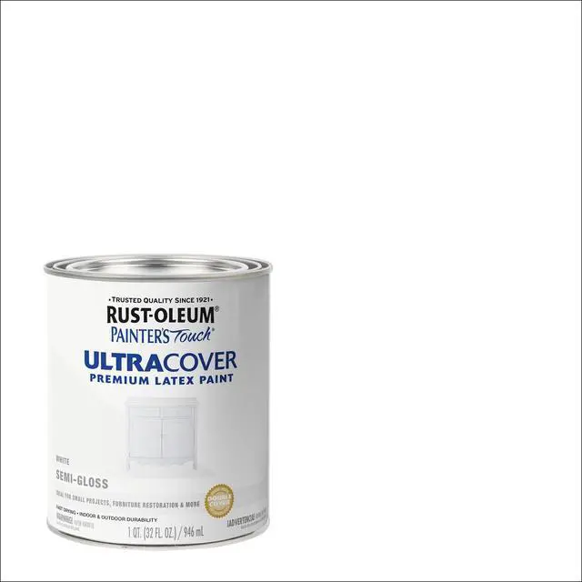 Alt view image 3 of 7 - Painter's Touch Latex Brush-On Paint, Semi-Gloss White | Interior/Exterior Durability, Multi Surface (Metal, Wood and More), Fast Dry, Chip and Fade Resistant, Quart