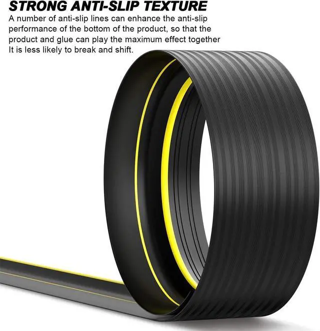 Alt view image 3 of 7 - Universal Garage Door Threshold Seal 20FT Rubber Strip & 2 Adhesive | Waterproof weather stripping replacement, anti-slip yellow design, -40 to 284 durable, DIY cuttable, includes 2 adhesives