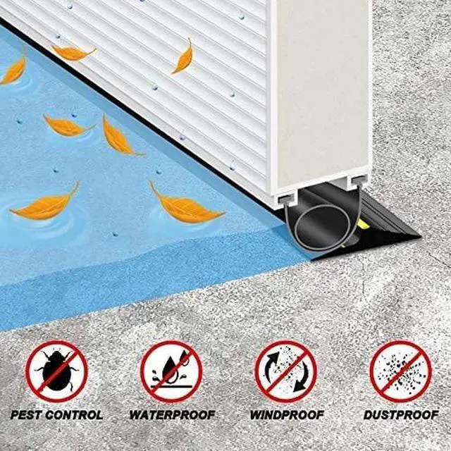 Alt view image 5 of 7 - Universal Garage Door Threshold Seal 20FT Rubber Strip & 2 Adhesive | Waterproof weather stripping replacement, anti-slip yellow design, -40 to 284 durable, DIY cuttable, includes 2 adhesives