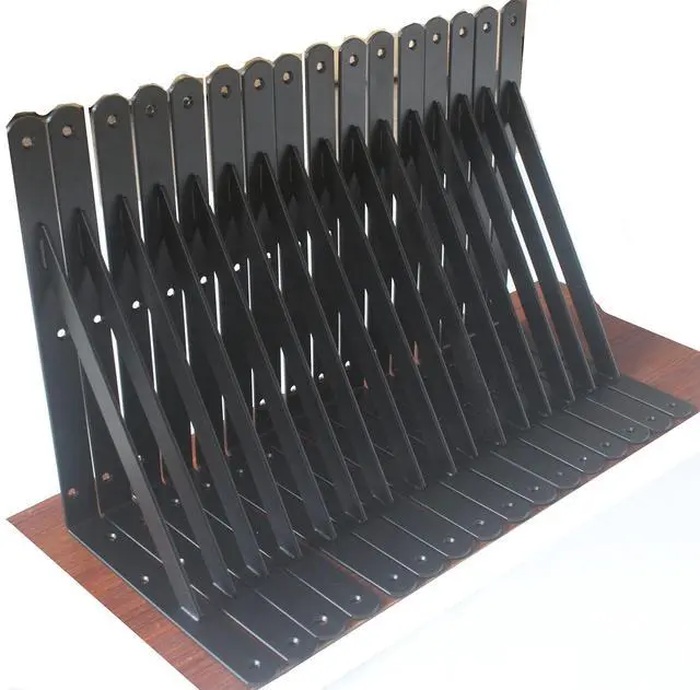Main image of 12 Pack L12 x H 8" Black Heavy Duty Shelf Brackets with Screws Metal Shelf Brackets Shelf Support Angle Brackets for Shelves L Brackets Heavy Duty Floating Shelf DIY