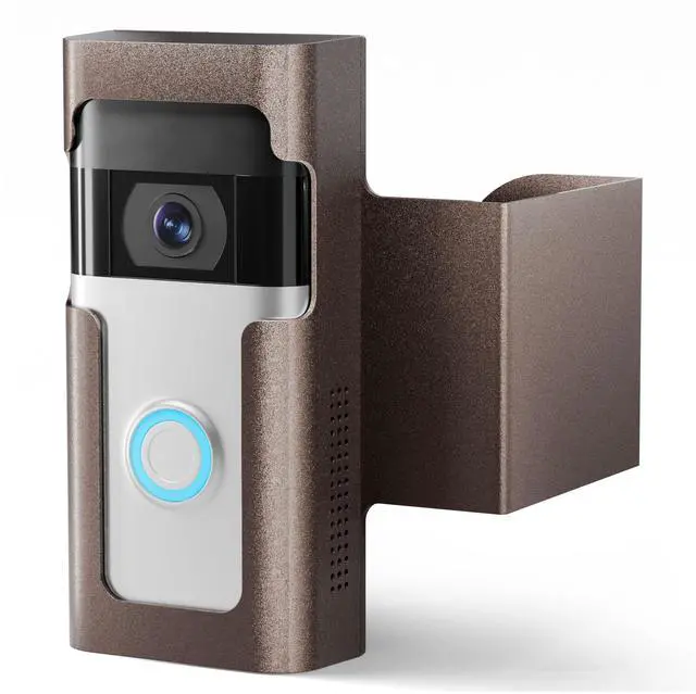 Main image of Ring Doorbell Mount, Anti-Theft, No Drill, Renter Friendly | Stainless Steel, Powder Coated For Apartments & Rentals Easy Remove for Charging Hidden Screws, Tamper Resistant