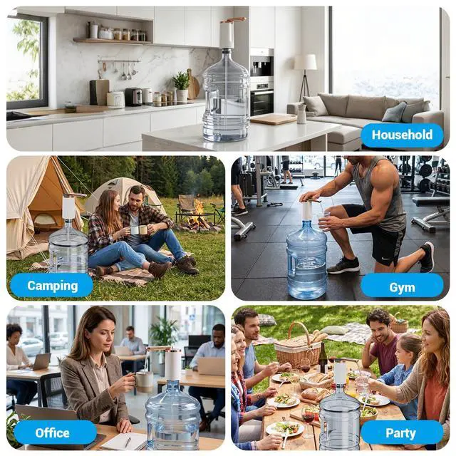 Alt view image 4 of 7 - 5 Gallon Water Dispenser,Portable USB Charging Water Bottle Pump | Water Jug Pump Water Dispenser for Home, Kitchen, Living Room, Office,Camping,Universal for 3-5 Gallon