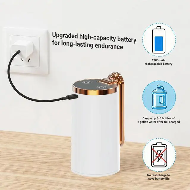 Alt view image 7 of 7 - 5 Gallon Water Dispenser,Portable USB Charging Water Bottle Pump | Water Jug Pump Water Dispenser for Home, Kitchen, Living Room, Office,Camping,Universal for 3-5 Gallon