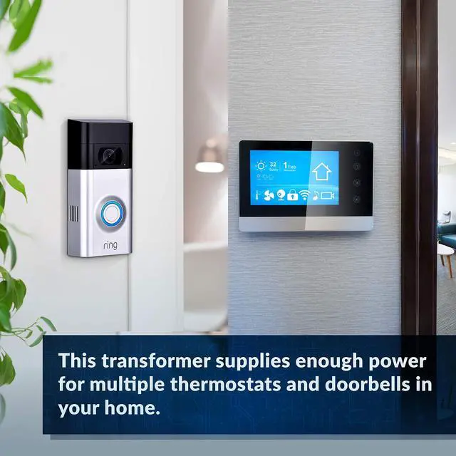 Alt view image 3 of 7 - 24V 40VA Door Bell Transformer Compatible with Ring Video Doorbell Pro 40TR, Wired Chimes