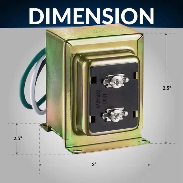 Alt view image 5 of 7 - 24V 40VA Door Bell Transformer Compatible with Ring Video Doorbell Pro 40TR, Wired Chimes