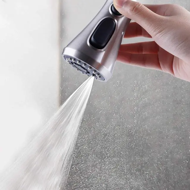 Alt view image 5 of 5 - Pull Down Spray Head for Kitchen Faucet, NSF/ANSI/CAN 61 & CUPC Certified 3-Function Spray Nozzle, 15 Adapters, Sink Faucet Head Replacement Compatible with Moen, Delta, Kohler, Brushed Nickel
