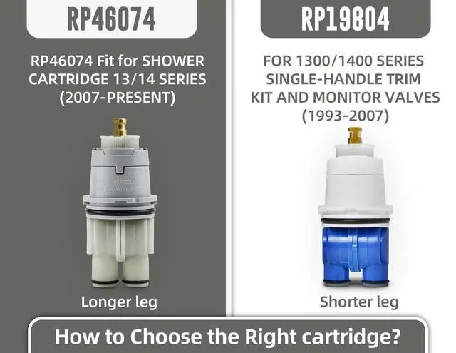 Alt view image 2 of 7 - RP46074 Compatible with Delta 13/14 Series Bath Tub Shower Faucet Single Handle Universal MultiChoice Rough-in Valve Monitor Cartridge Repair Assembly Plumbing Parts