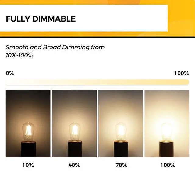 Alt view image 3 of 6 - Edison Bulbs Dimmable, E26 LED Bulb 60 Watt Soft White, 12 Pack | 95+ CRI, 700LM, UL Listed, Soft White 3000K, 6W LED Light Bulbs, Vintage Light Bulbs, Glass Clear Light Bulbs
