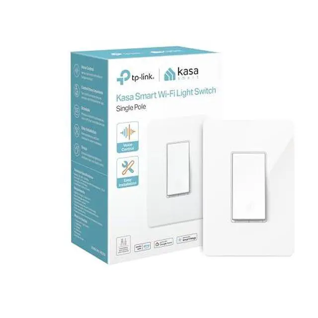 Alt view image 2 of 6 - Light Switch, Single Pole, Need Neutral Wire, HS200 | 2.4GHz Wi-Fi, Works with Alexa & Google Home, UL Certified, No Hub Required, White