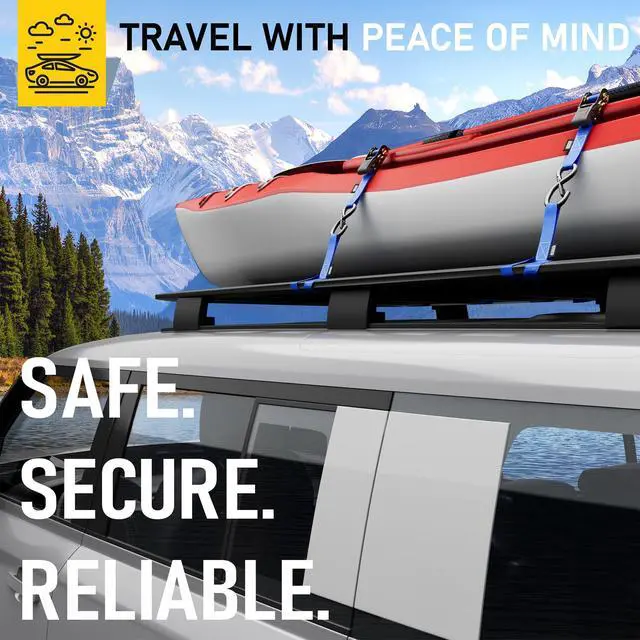 Alt view image 7 of 7 - Ratchet Straps Heavy Duty 4 Pack -15 FT - 2200 LB Break Strength with Safety Lock S Hooks - Cargo Straps for Moving, Appliances, Motorcycle Soft Loop Tie Down Straps
