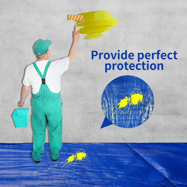Alt view image 5 of 7 - 20x30Ft 5mil Waterproof Tarp, UV Resistant Blue Multipurpose Tarps