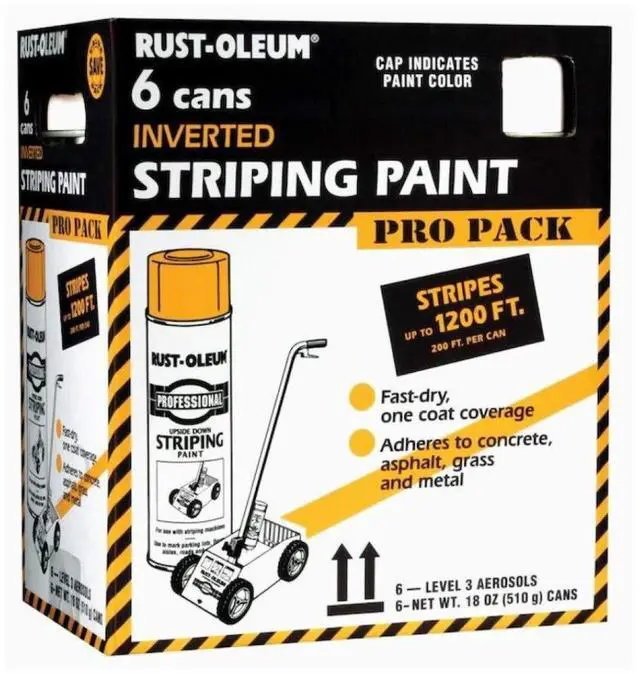 Main image of Professional Inverted Striping White Spray Paint | Parking Lot Striping, Athletic Field Marking, High Visibility Lines, Upside Down Spray System, Durable Coverage, 18 oz