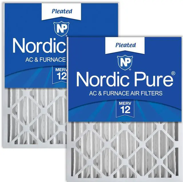 Main image of 20x25x4 (19_1/2 x 24_1/2 x 3_5/8) Pleated MERV 12 Air Filters 2 Pack | Actual Size: 19 1/2 x 24 1/2 x 3 5/8 Made in USA, Advanced HVAC Filtration, Mid-Sized Airborne Particles, Pet Dander & Smoke