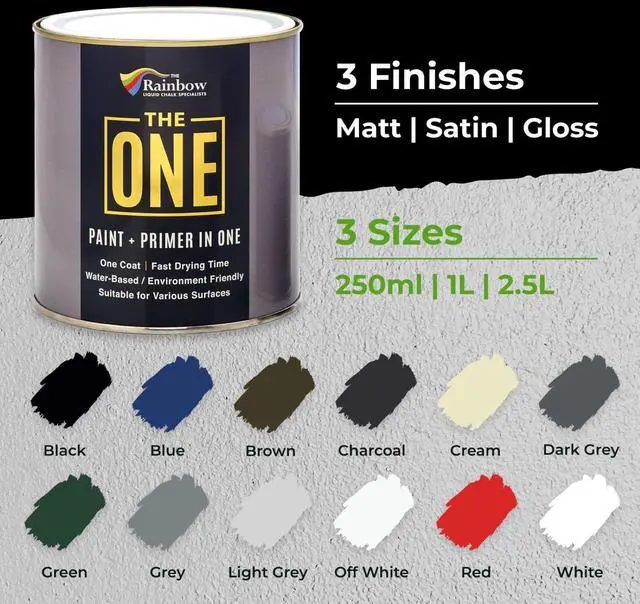 Alt view image 6 of 7 - All-In-One Paint & Primer - Black Matte, 33.8 Fl Oz/1 Liter | 1 Coat Formula | Easy Indoor & Outdoor Decorating for Home & Garden Walls, Floors & Furniture | Water-Based & Low VOC