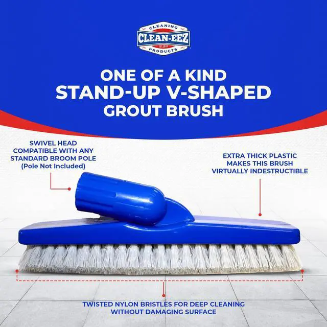 Alt view image 4 of 7 - Clean-eez Grout Cleaner 2 Pack with Stand-Up Brush Attachment - Stain Remover Heavy-Duty Scrubber - Bathroom Shower Ceramic Porcelain Tile & Grout Only - Easy Control Flip Top Cap - 32 oz