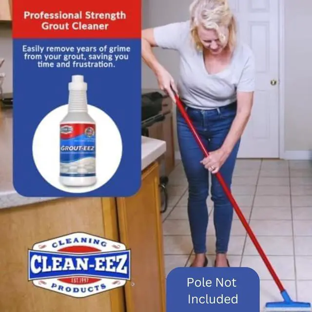 Alt view image 6 of 7 - Clean-eez Grout Cleaner 2 Pack with Stand-Up Brush Attachment - Stain Remover Heavy-Duty Scrubber - Bathroom Shower Ceramic Porcelain Tile & Grout Only - Easy Control Flip Top Cap - 32 oz