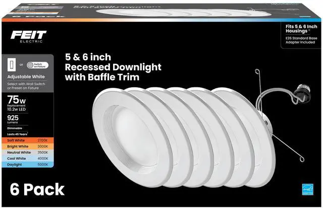 Main image of 5/6in LED Recessed Downlight Retrofit Kit, 75W Eq