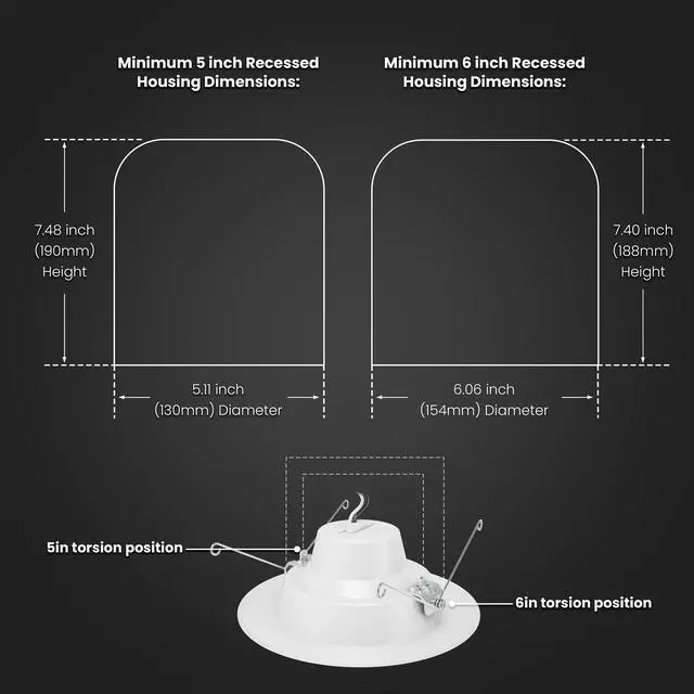Alt view image 4 of 7 - 5/6in LED Recessed Downlight Retrofit Kit, 75W Eq