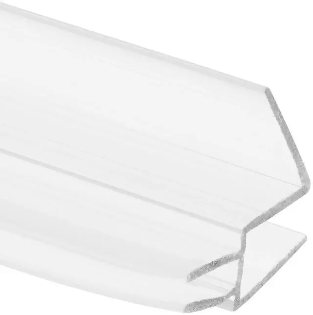 Alt view image 2 of 6 - M 6256 Frameless Shower Door Bottom Seal for 1/4 in. Thick Glass Doors, Dual Flap and 45 Degree Drip Guard, 36 in., Clear Vinyl (Single Pack)