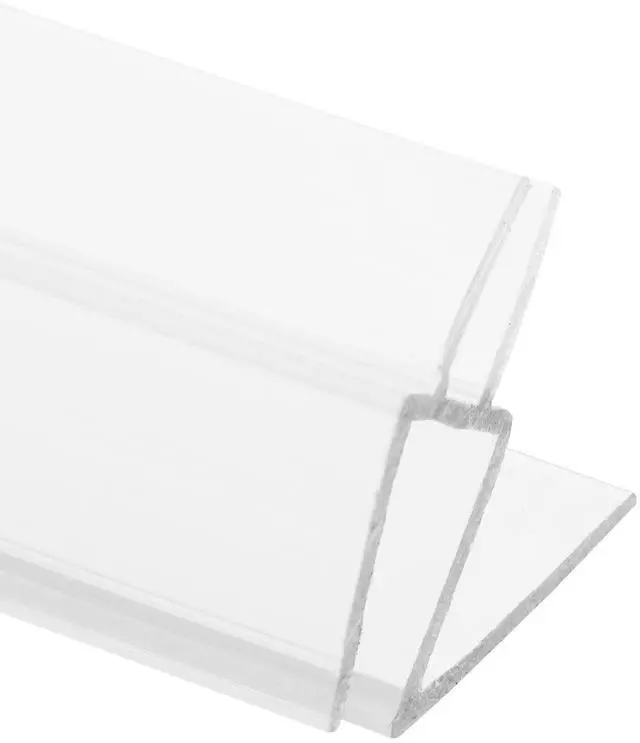 Alt view image 3 of 6 - M 6256 Frameless Shower Door Bottom Seal for 1/4 in. Thick Glass Doors, Dual Flap and 45 Degree Drip Guard, 36 in., Clear Vinyl (Single Pack)
