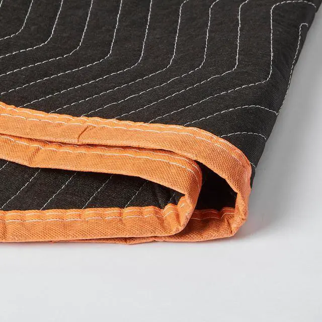 Alt view image 5 of 7 - Reinforced Tear-Resistant Moving Blankets, 72" x 80", Black, 6-Pack