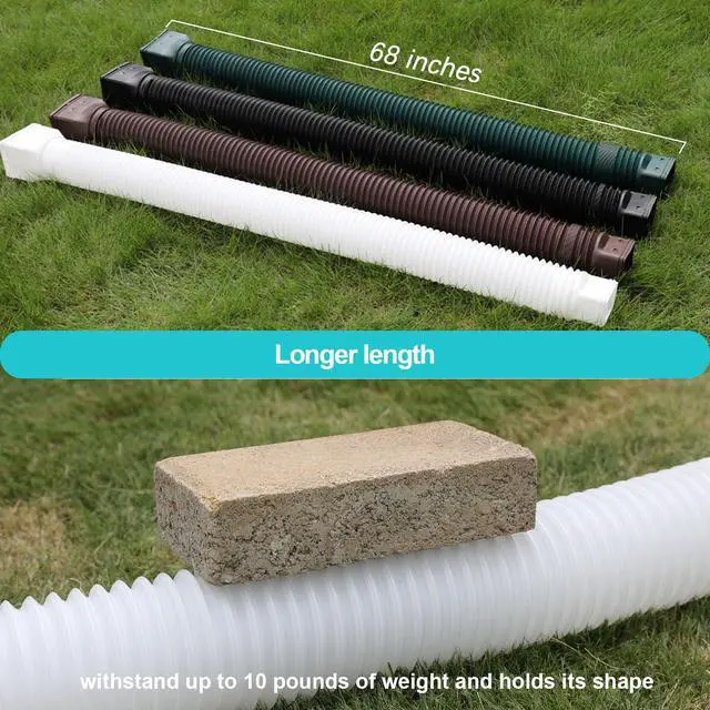 Alt view image 3 of 6 - White 1-Pack Rain Gutter Downspout Extensions Flexible, Drain Downspout Extender,Down Spout Drain Extender, Gutter Connector Rainwater Drainage,Extendable from 21 to 68 Inches