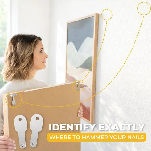 Alt view image 3 of 7 - Original ® Pro All-in-One Picture Hanging Kit, Level & Hardware | Zero Measuring Required, 85-Piece Hardware Kit, Works with Sawtooth Wire & D-Ring Hangers, Removable Level, Non-Slip Feet