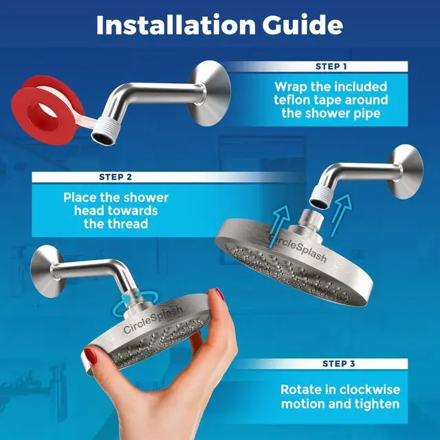 Alt view image 7 of 7 - Shower Head - High Pressure 2.5 GPM - Brushed Nickel | Anti-clog silicone nozzles, removable restrictor, easy-clean fixed replacement