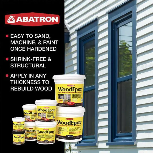 Alt view image 4 of 7 - WoodEpox Kit - 2 Pint - 2-Part Structural Epoxy Adhesive Filler - Wood Filler Putty | Repair Damaged Wood, Easy to Use, Wood Filler Putty