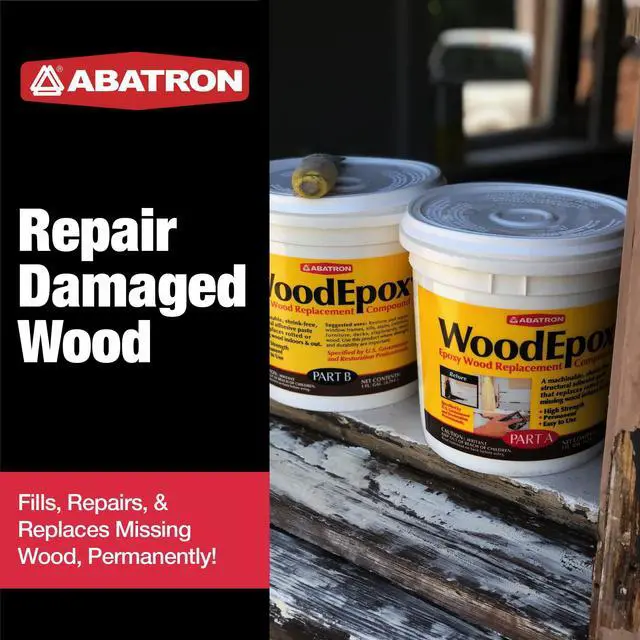 Alt view image 3 of 7 - WoodEpox Kit - 2 Pint - 2-Part Structural Epoxy Adhesive Filler - Wood Filler Putty | Repair Damaged Wood, Easy to Use, Wood Filler Putty
