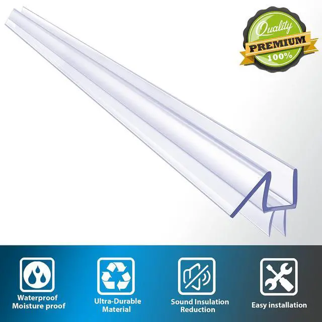 Alt view image 2 of 6 - 2-Pack Frameless Shower Door Bottom Seal for Glass Doors Stop Shower Leaks and Create a Water Barrier (3/8 x 39)
