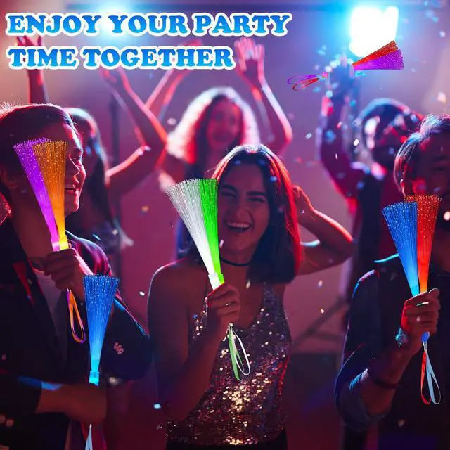 Alt view image 4 of 6 - 6 Pack Glow Sticks Toys Party Favors Supplies for Kids, Light Up Camping Essentials Games Fiber Optic Wand Sparklers Fireworks for Toddlers, Neon Accessories Decorations for Basket, Wedding, Birthday