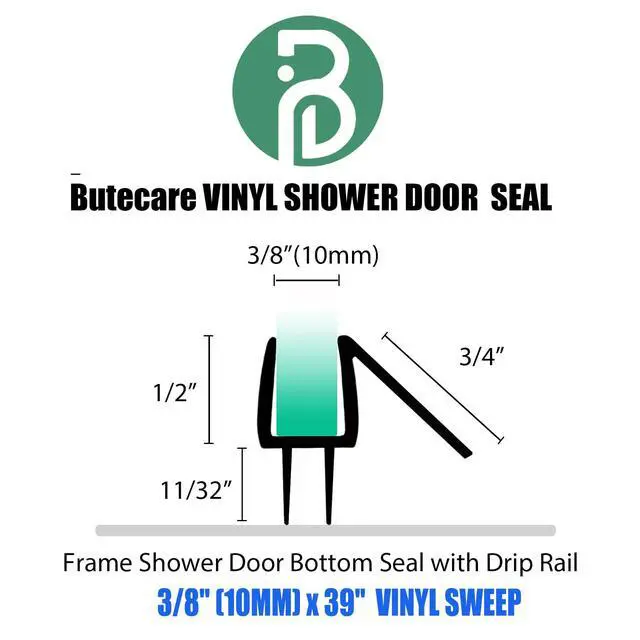 Alt view image 3 of 6 - 2-Pack Frameless Shower Door Bottom Seal for Glass Doors Stop Shower Leaks and Create a Water Barrier (3/8 x 39)