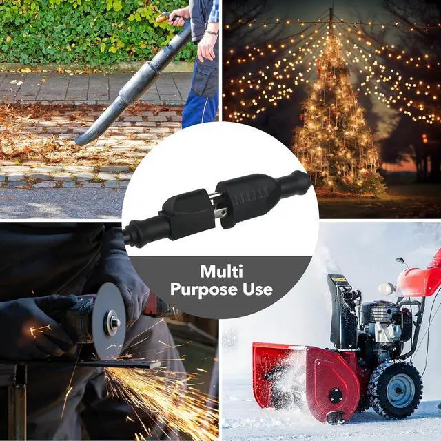 Alt view image 6 of 7 - 6ft Outdoor Extension Cord, 12/3 SJTW Heavy Duty Power Cord, 3-Prong Grounded Plug, Weather Resistant, 15A, 1875W, Black, for Lawn, Garden, Appliances, ETL Listed