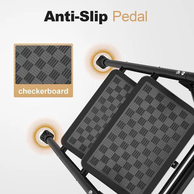 Alt view image 6 of 7 - 2 Step Ladder, Step Stool for Adults | 2 Step Ladder Folding Step Stool with Wide Pedal Ergonomic Design