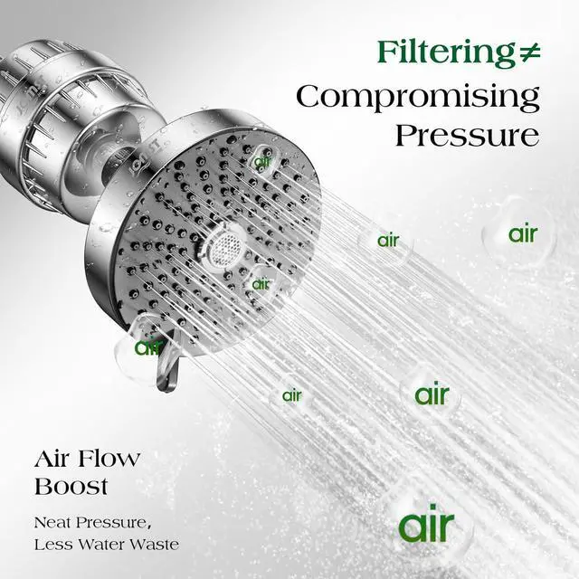 Alt view image 5 of 7 - Filtered Shower Head COMBO for Healthier Skin & Hair | 3 Mode High Pressure Shower Heads with 25-Stage Filtration | Removes 99.947% Chlorine & Heavy Metals | Shower Head with Filters - Chrome