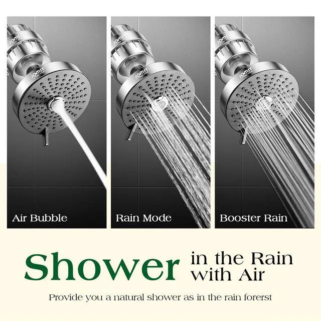 Alt view image 6 of 7 - Filtered Shower Head COMBO for Healthier Skin & Hair | 3 Mode High Pressure Shower Heads with 25-Stage Filtration | Removes 99.947% Chlorine & Heavy Metals | Shower Head with Filters - Chrome