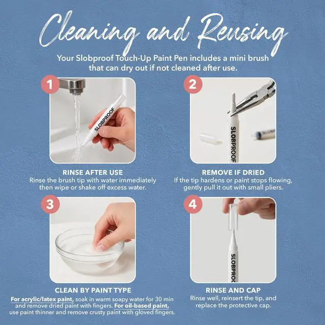 Alt view image 7 of 7 - Refillable Touch-Up Paint Pen, Pack of 2 - Precision Brush Tip | Mess-Free Touch-Up Tool for Quickly Retouch Small Areas with Controlled Syringe Flow for Custom Color Filling